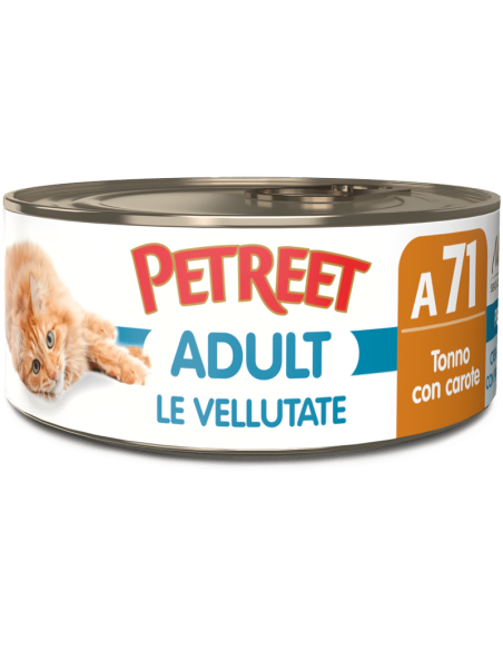 PETREET Vellutate Gatto Adulto Tonno con Carote 70Gr-www.ronnypet.it/shop