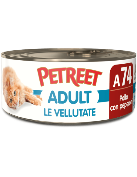PETREET Vellutate Gatto Adulto Pollo con Peperoni 70Gr-www.ronnypet.it/shop