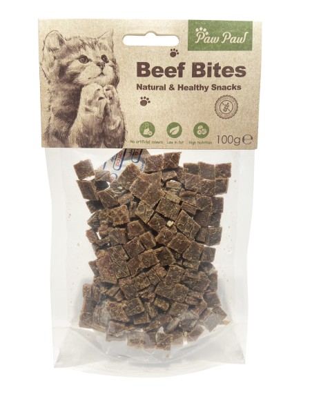 Snack Per Gatto Paw Paw Bocconcini di Manzo 100Gr-www.ronnypet.it/shop