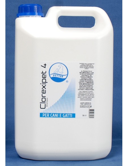 Shampoo Professionale neutro CLOREXIPET 4% 5 LT-www.ronnypet.it/shop