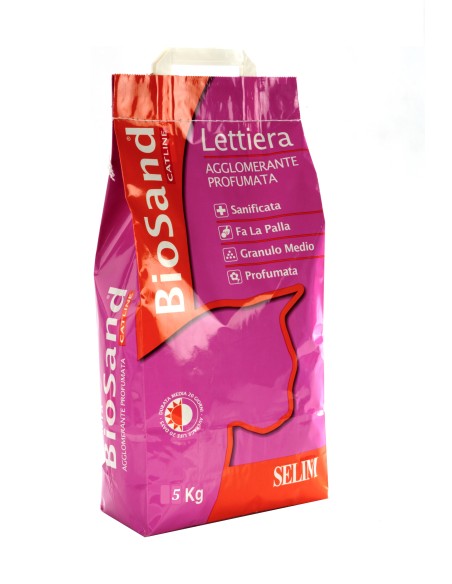 Lettiera Biosand Agglomerante profumata Per Gatto da 5 kg-www.ronnypet.it/shop