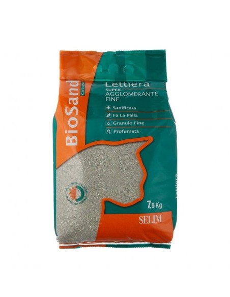 Lettiera Biosand Super Agglomerante Profumata Fine Per Gatto 7,5 kg-www.ronnypet.it/shop