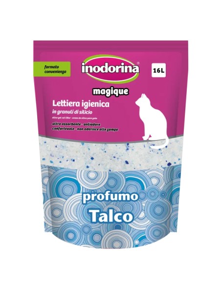 Lettiera Al Silicio Per Gatto Inodorina Profumo Talco 16L-www.ronnypet.it/shop