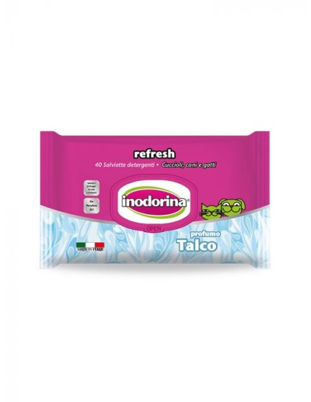 Inodorina Refresh 40 Salviette Detergenti Talco-www.ronnypet.it/shop