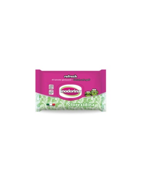 Inodorina Refresh 40 Salviette Detergenti CLOREXIDINA-www.ronnypet.it/shop