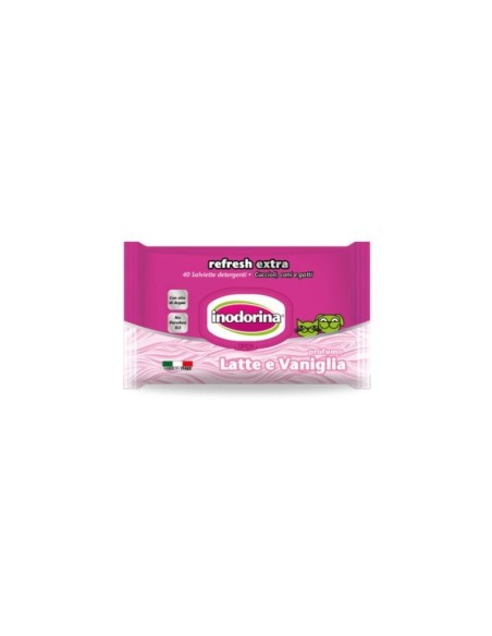 Inodorina Refresh 40 Salviette Detergenti LATTE E VANIGLIA-www.ronnypet.it/shop
