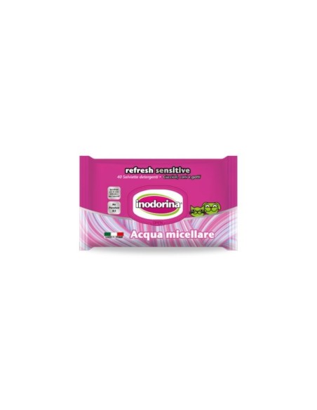 Inodorina Refresh 40 Salviette Detergenti ACQUA MICELLARE-www.ronnypet.it/shop