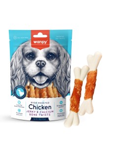 Wanpy Chicken Jerky e ossa di calcio intrecciate 100g-www.ronnypet.it/shop