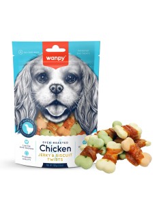 Wanpy Chicken Jerky e biscotti intrecciati 100g-www.ronnypet.it/shop