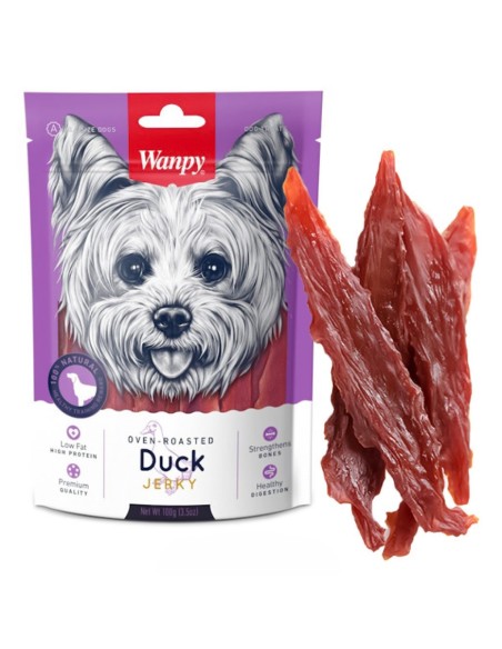 Wanpy Duck Jerky - Trattamento con filetto d'anatra essiccato per cani-www.ronnypet.it/shop