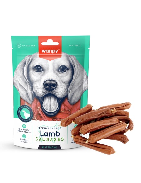 Wanpy Lamb Sausages 100g-www.ronnypet.it/shop