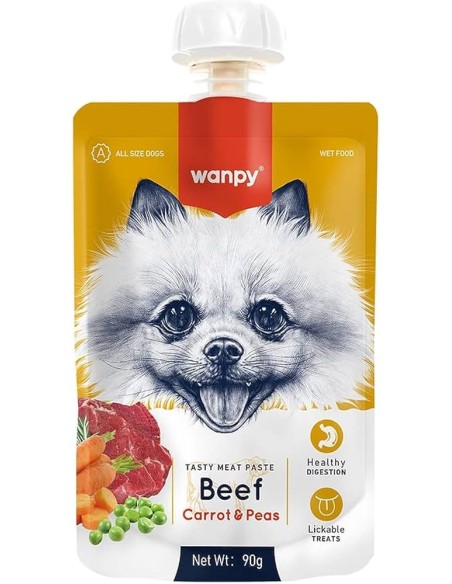 Wanpy Tasty Meat Paste - Peef + Carrot & Pea For Dog 90 G-www.ronnypet.it/shop
