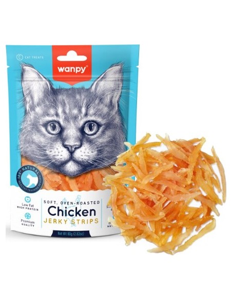 Wanpy Cat Treats Chicken Jerky Strips for Cats 80g-www.ronnypet.it/shop