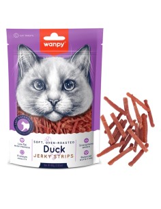 Wanpy Soft Duck Jerky Strips cat treats 80g-www.ronnypet.it/shop