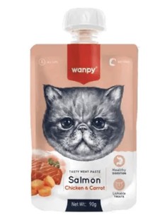 Wanpy Adult Cat Tasty Meat Paste Salmon Chicken & Carrot 90 g-www.ronnypet.it/shop