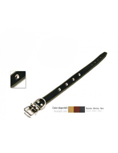 collare cuoio sfoderato cucito a mano con borchie-www.ronnypet.it/shop