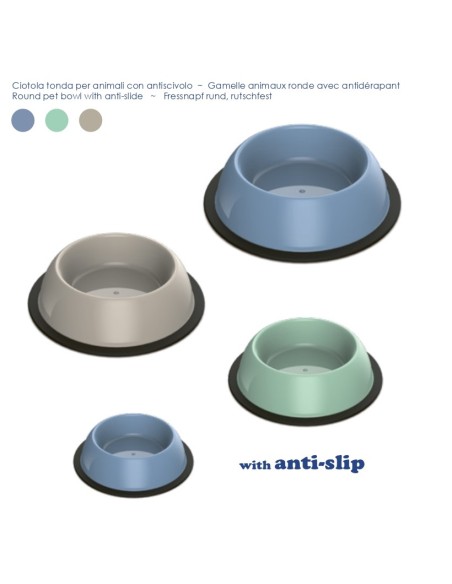 ciotola in plastica silver antiscivolo-www.ronnypet.it/shop