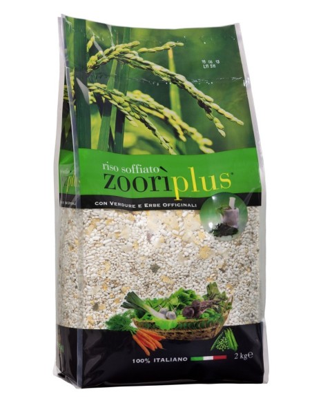 Riso soffiato ZOORí PLUS con ORTAGGI, ERBE OFFICINALI E VITAMINE 5 kg-www.ronnypet.it/shop