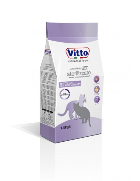 Crocchette Vitto per Gatti Sterilizzati 37/13 Pollo E Riso 1.5Kg-www.ronnypet.it/shop