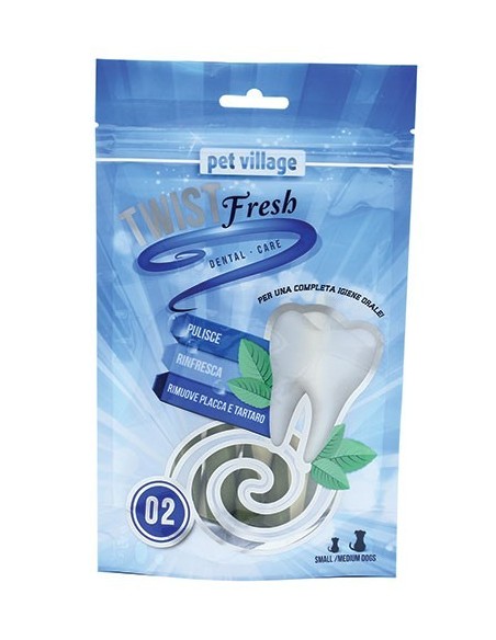 Pet Village Twist Fresh 2 Dental Care Snack Igiene Orale 100Gr-www.ronnypet.it/shop