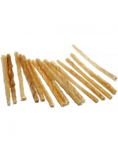 Bastoncini arrotolati in pelle di Bufalo da 12,5Cm busta da 100 pezzi-www.ronnypet.it/shop