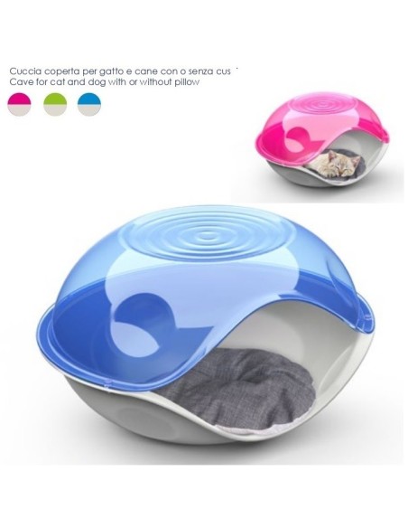 Cuccetta Duck Plastica Trasparente con Cuscino per Cane Gatto-www.ronnypet.it/shop