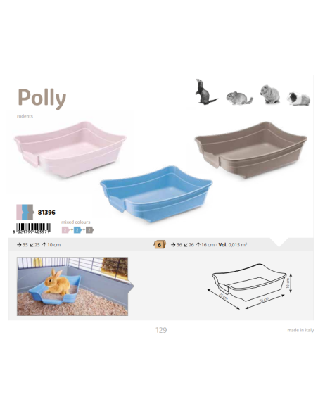 Lettiera Toilette Gatto e Roditori In Plastica 35X25X10Cm-www.ronnypet.it/shop