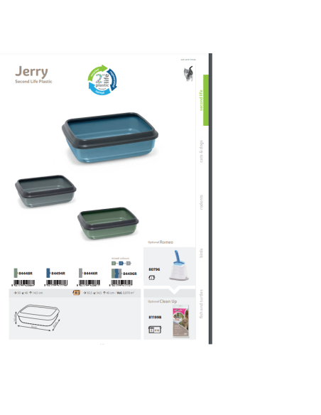 Lettiera Vaschetta Toilette Jerry in Plastica per Gatto 50Cm-www.ronnypet.it/shop