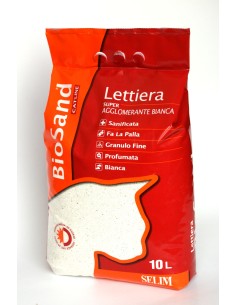 Lettiera Biosand Super Agglomerante Bianca Per Gatto 10 kg-www.ronnypet.it/shop