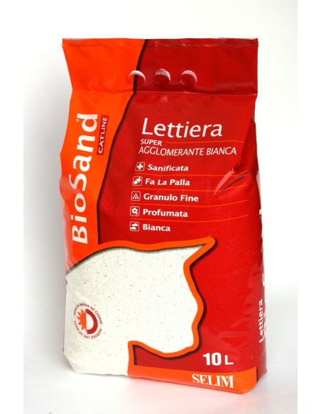 Lettiera Biosand Super Agglomerante Bianca Per Gatto 10 kg-www.ronnypet.it/shop