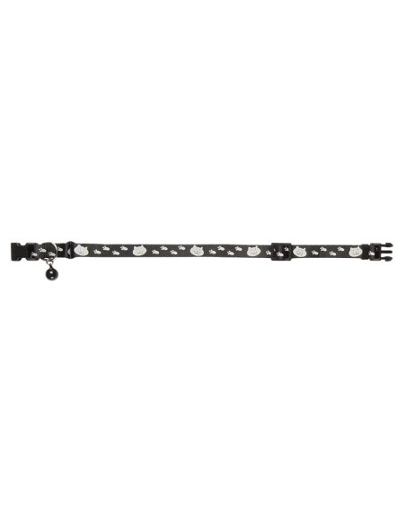 Collare Gatto Elasticizzato in Nylon con Campanellino Nero Cm 1 X 30-www.ronnypet.it/shop