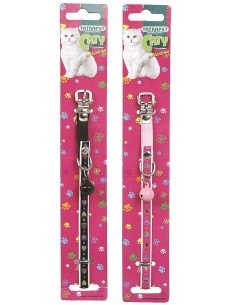 Collare Collarino Per Gatto Jinglebe in Pelle con Campanello Rosa 1x30 Cm-www.ronnypet.it/shop