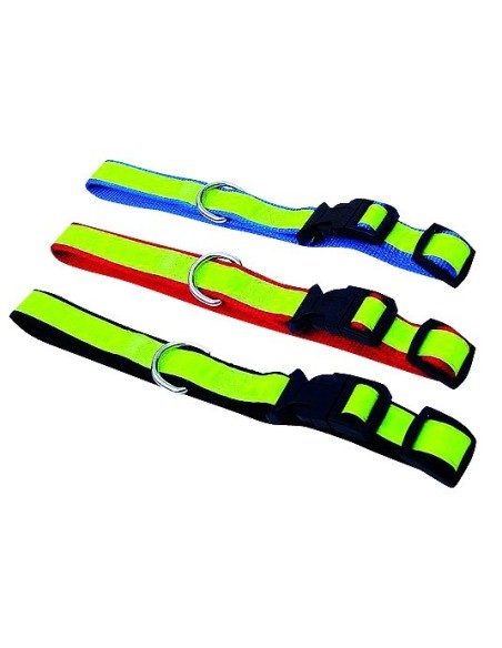 Collare Collarino Per Gatto Catarifrangente in Nylon Verde-Rosso 1,2x29 Cm-www.ronnypet.it/shop